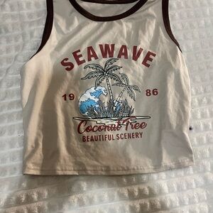 Women’s cream and Brown Tank Top